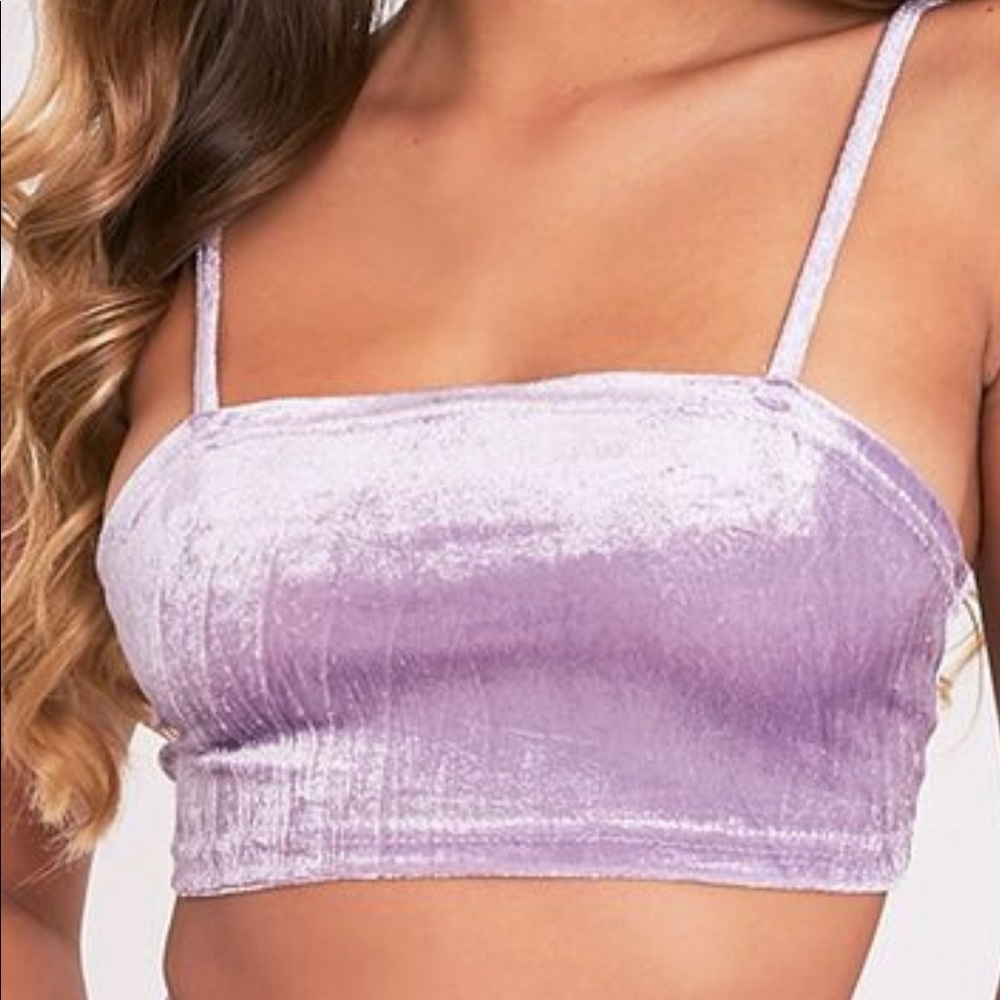 Lavender Velvet Crop Top
